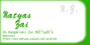 matyas zai business card